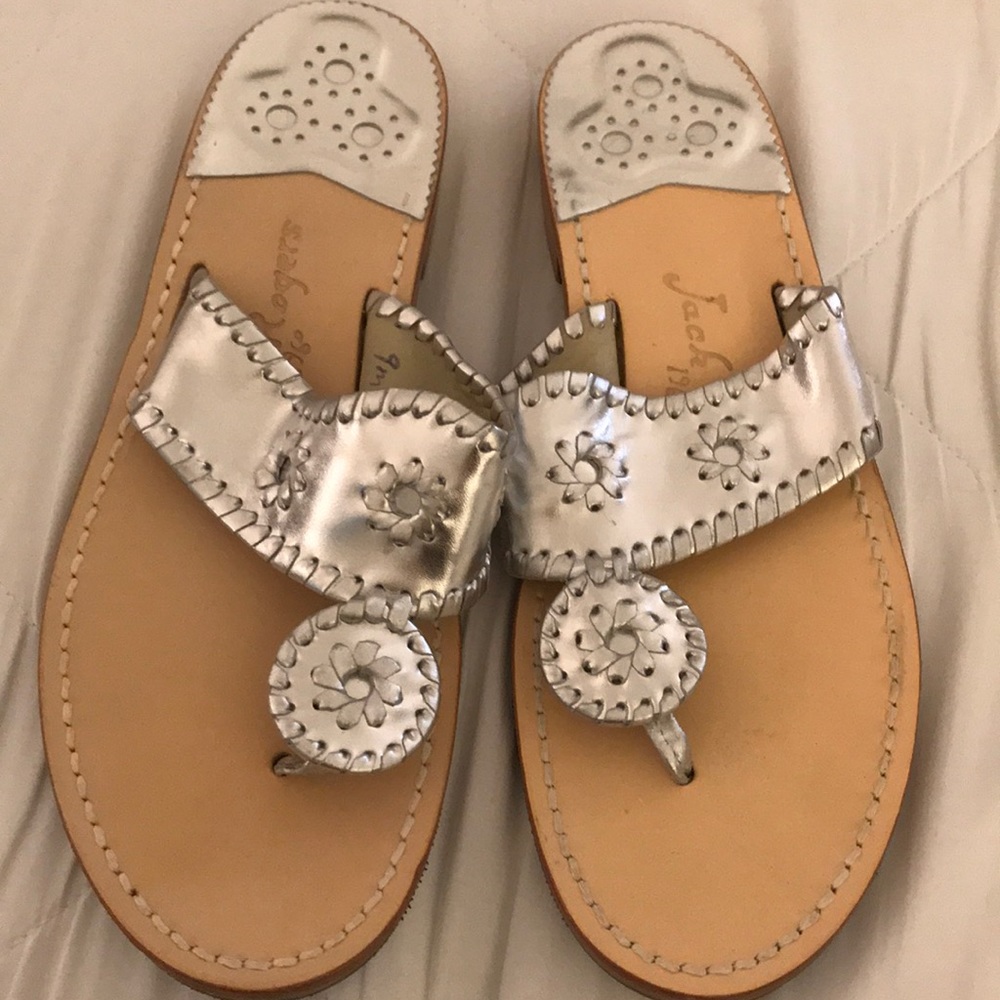 Jack Rogers Sandals Silver Size 9